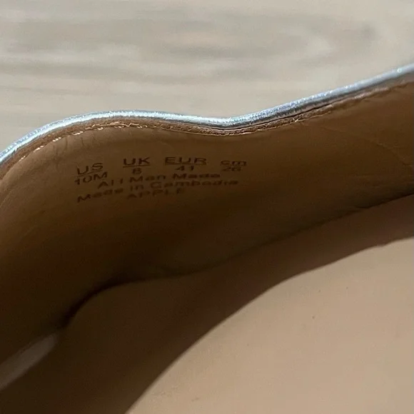 Naturalizer Apple Mary Jane Mules Metallic Silver Buckle 10 - Picture 6 of 8